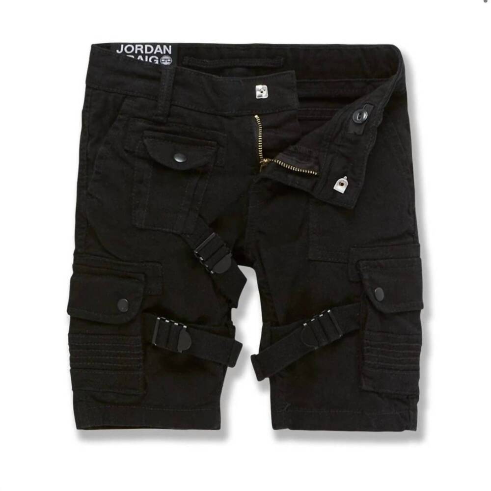 NEW JORDAN CRAIG boy's cairo cargo shorts in black